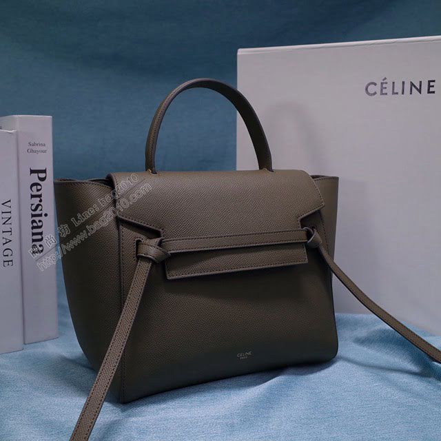 Celine女包 賽琳掌紋牛皮中號手提包 Celine belt bag鯰魚包 189153  slyd2033